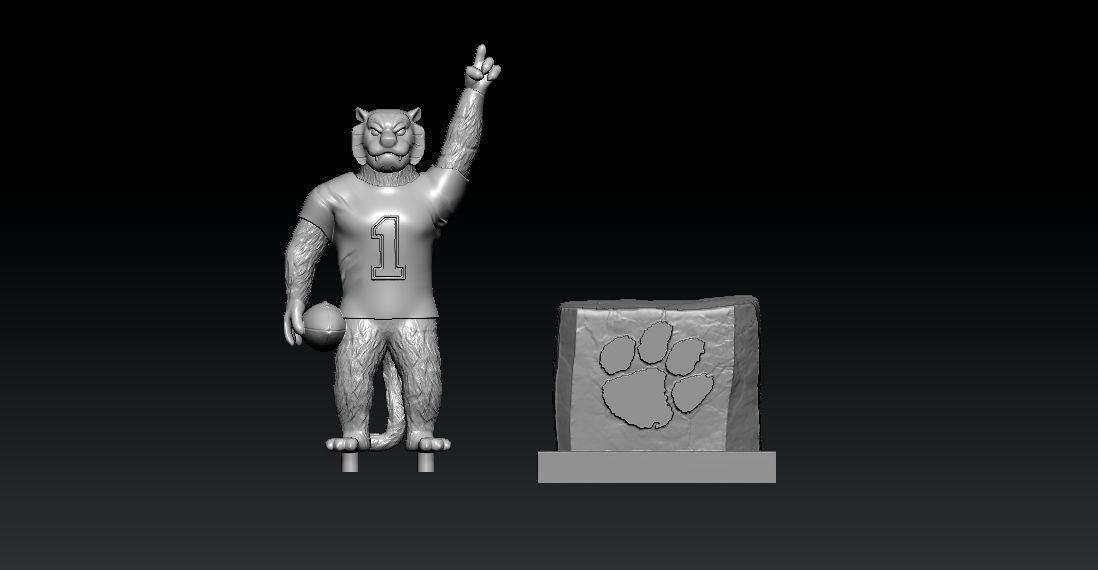 NCAA - CLEMSON TIGERS FOOTBALL MASCOT STATUE - 3D PRINT 3D print model_4
