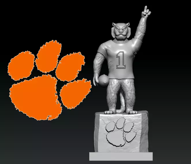 NCAA - CLEMSON TIGERS FOOTBALL MASCOT STATUE - 3D PRINT 3D print model_0