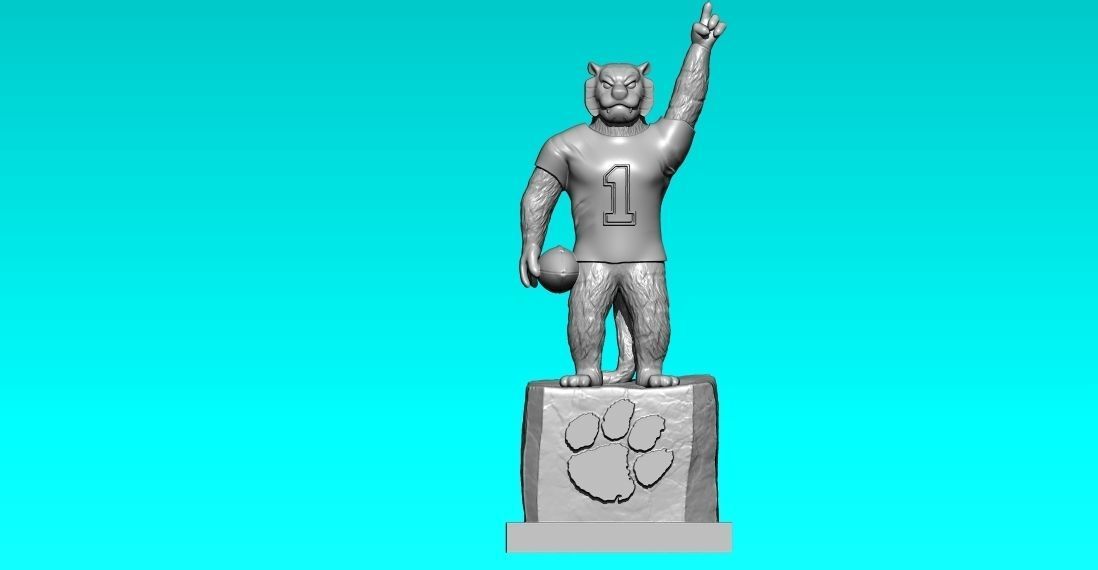 NCAA - CLEMSON TIGERS FOOTBALL MASCOT STATUE - 3D PRINT 3D print model_3