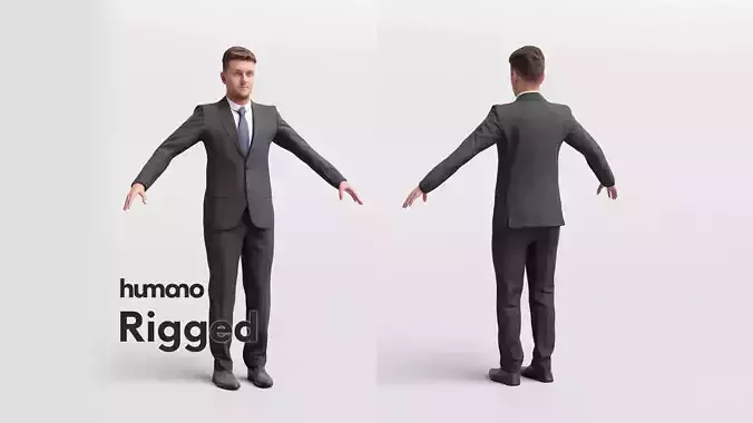 Rigged elegant man - suit -034-1873