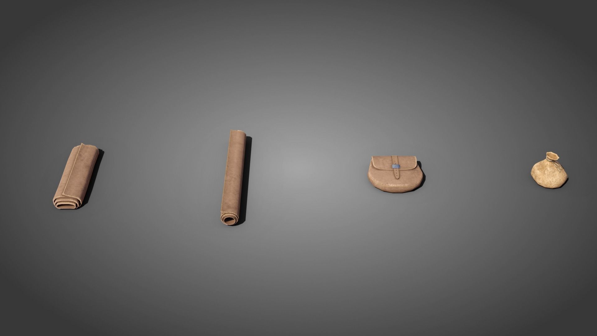 Medieval leatherworker props Low-poly 3D model_4