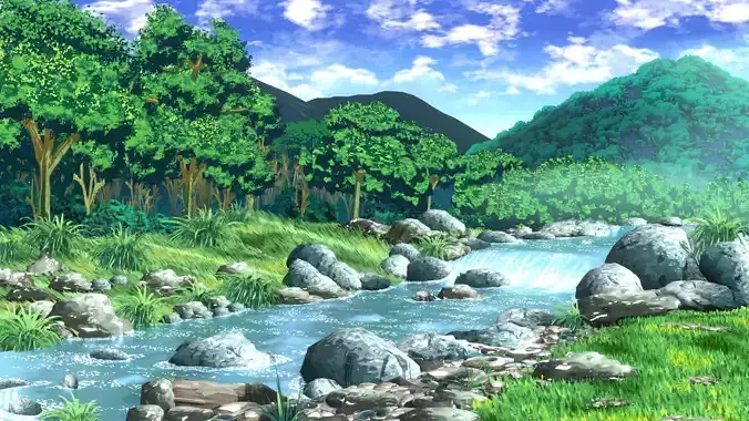 Anime Nature 3D model