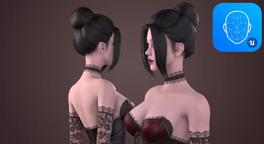 Vampire Girl Low-poly 3D model_0