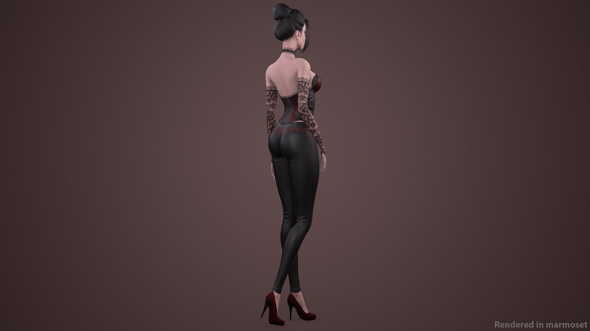 Vampire Girl Low-poly 3D model_6