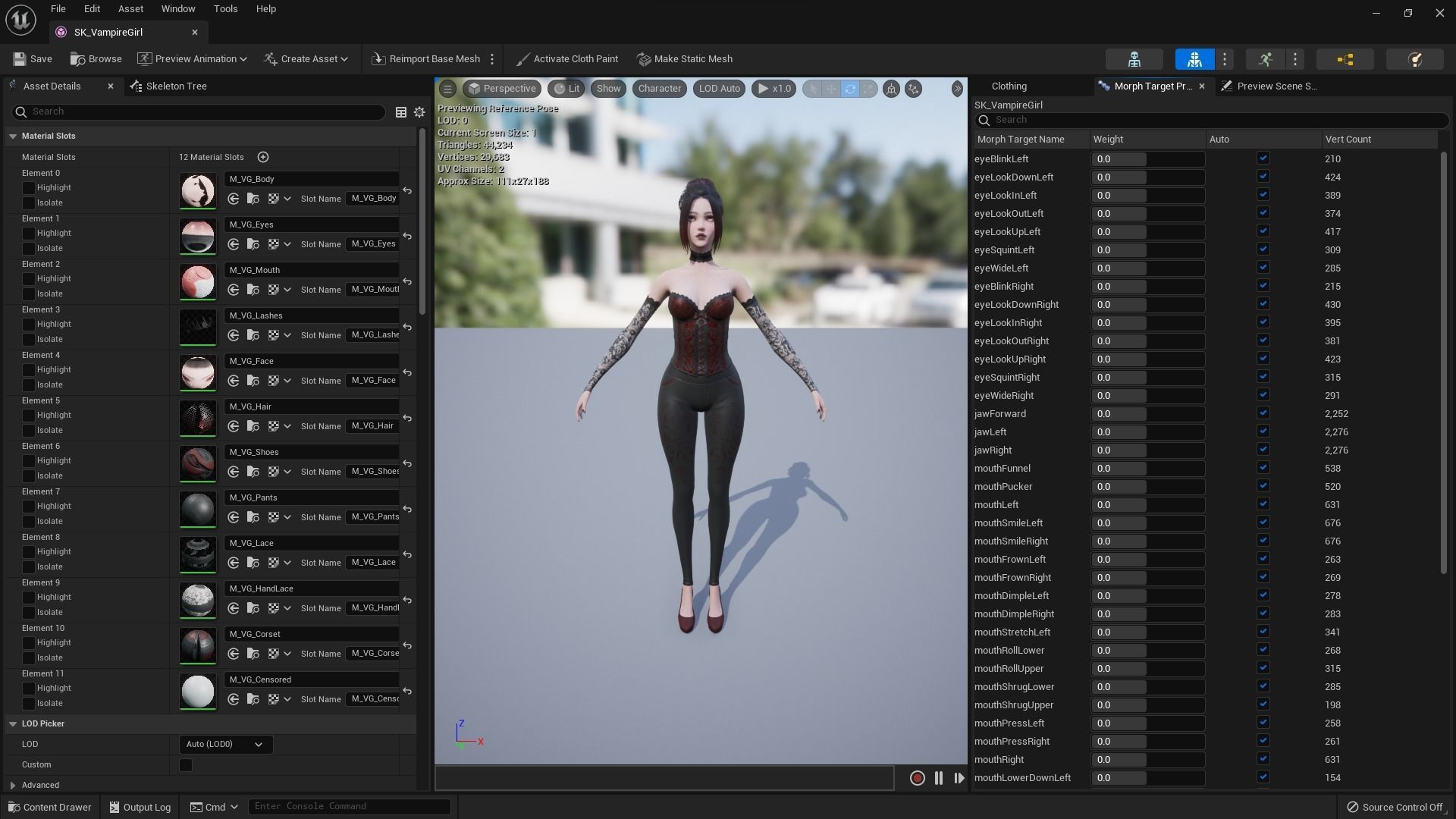 Vampire Girl Low-poly 3D model_15