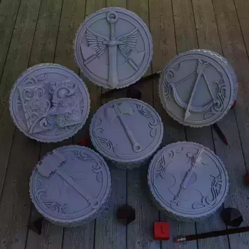 7 Adventurers Dice Holders 3D print model 7 Adventurers Dice Holders 3D print model