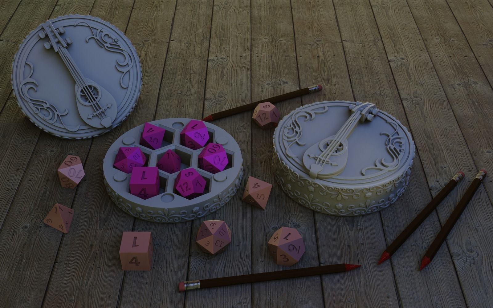 7 Adventurers Dice Holders 3D print model_1
