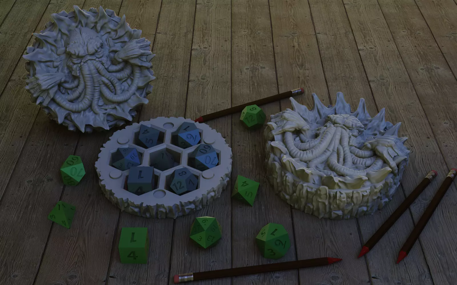 Chtulu dice holder 3D print model_0