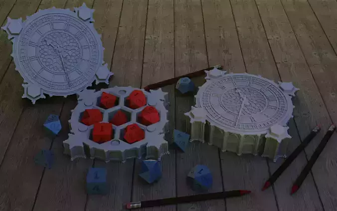 Clock dice holder 3D print model