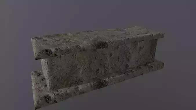 Bench Stone Medieval Free low-poly 3D model