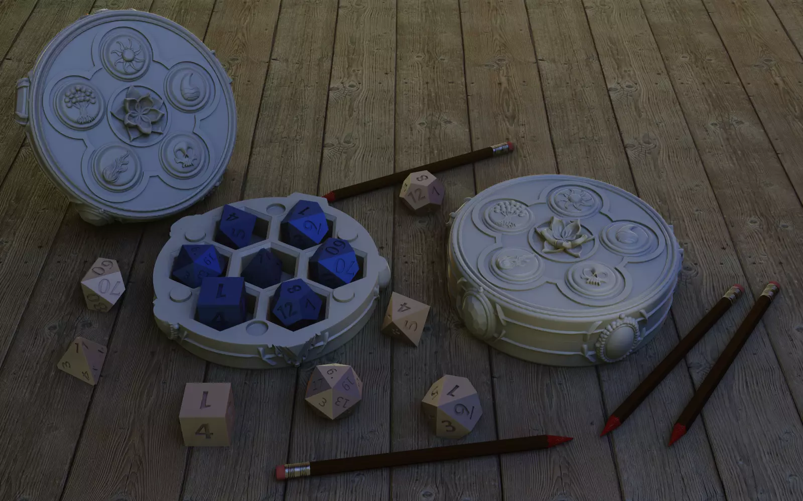 5 Elements dice Holder 3D print model_0