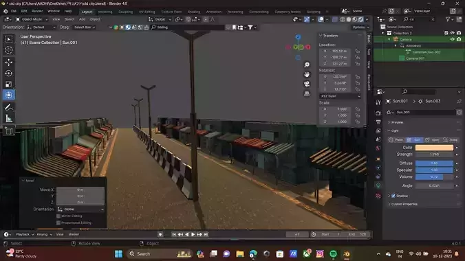 city road  low poly  model 