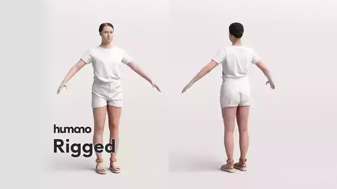 Rigged woman -  summer outfit shorts - 043-3497