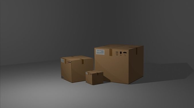 Cardboard Box Free low-poly 3D model
