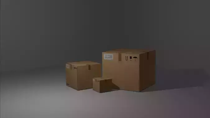Cardboard Box Free low-poly 3D model