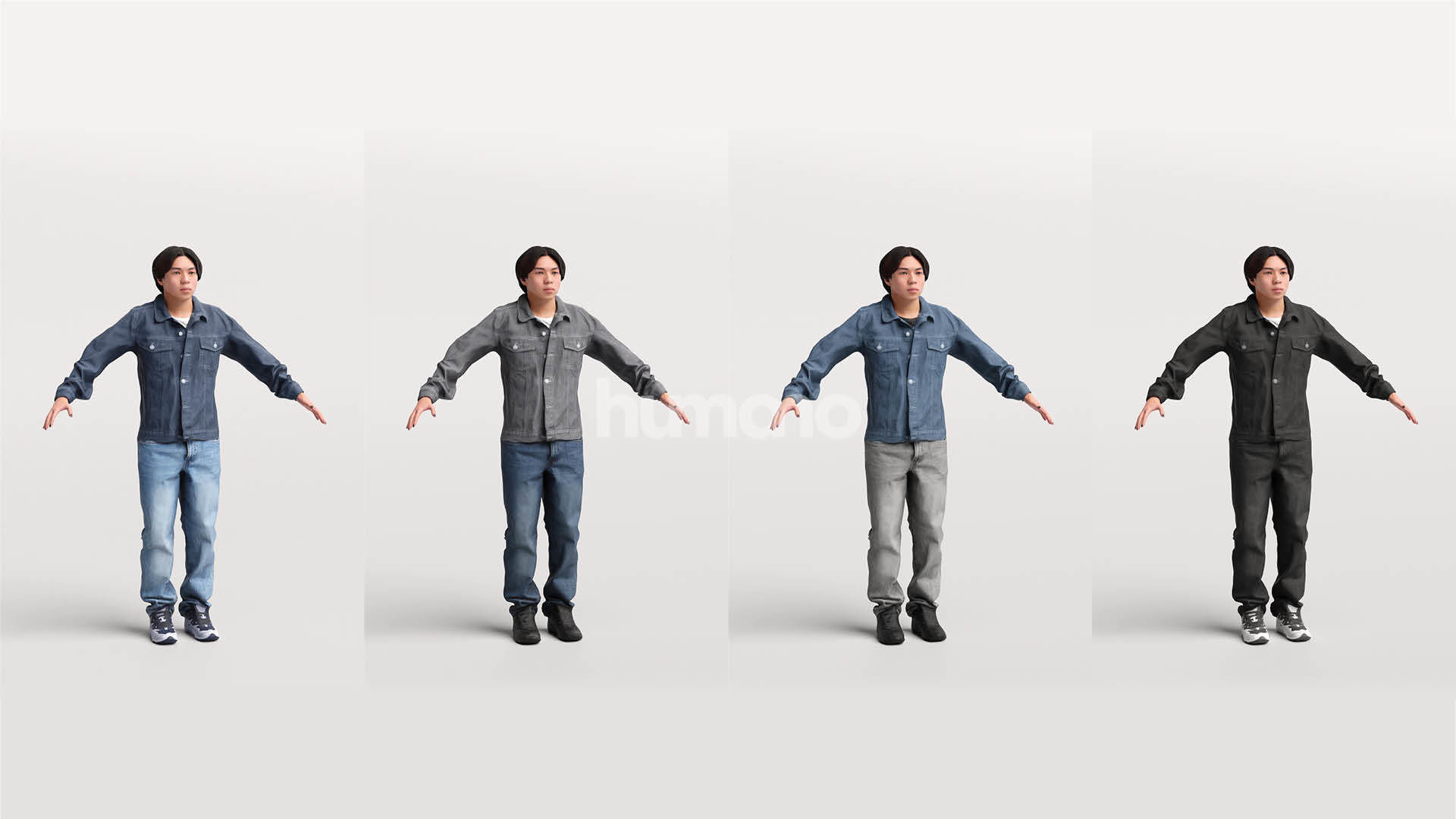 Rigged casual asian man - jeans and jacket - 041-5224 3D model_4