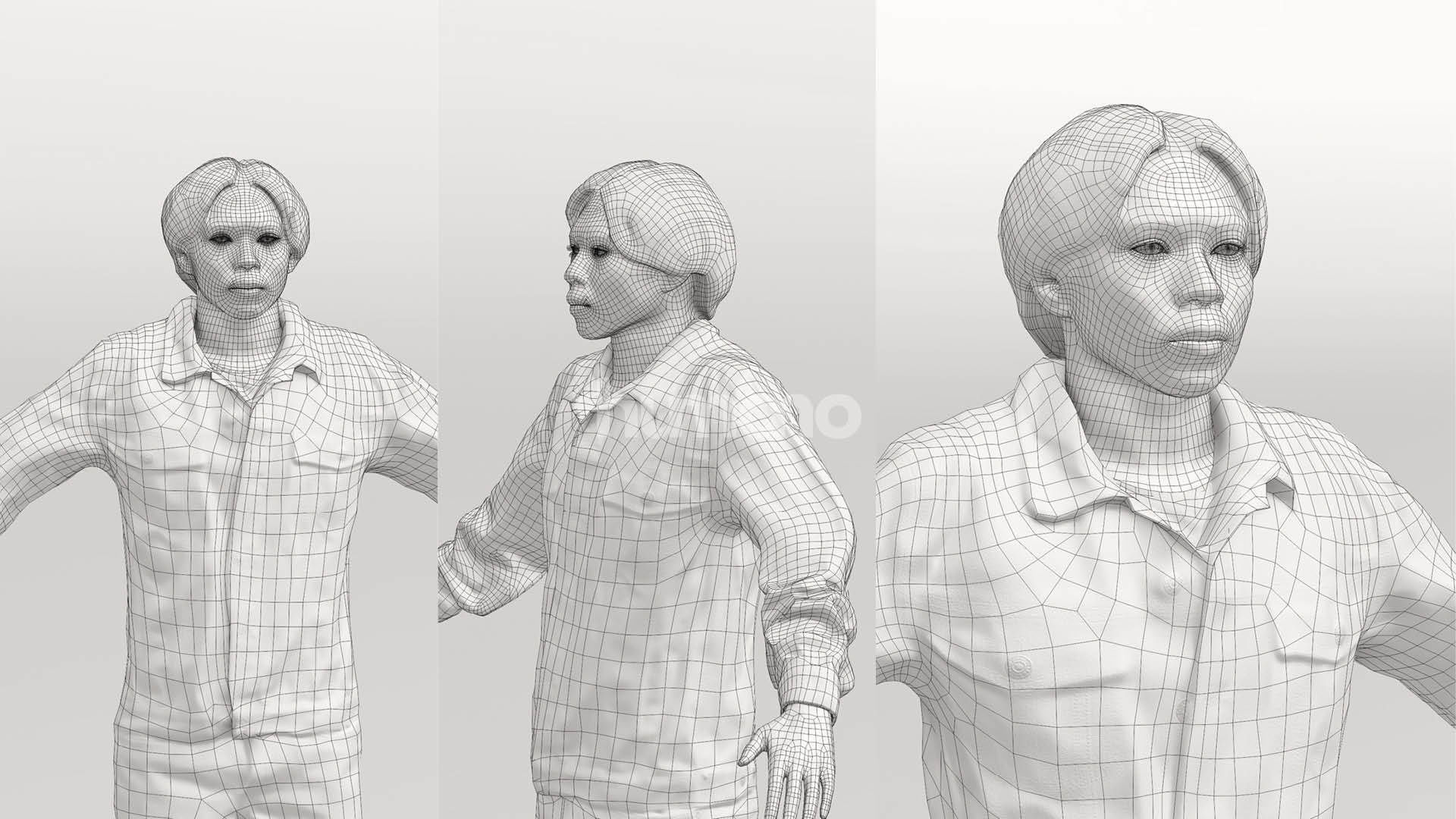 Rigged casual asian man - jeans and jacket - 041-5224 3D model_6