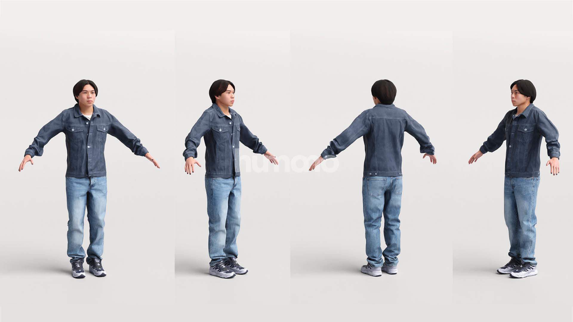Rigged casual asian man - jeans and jacket - 041-5224 3D model_2