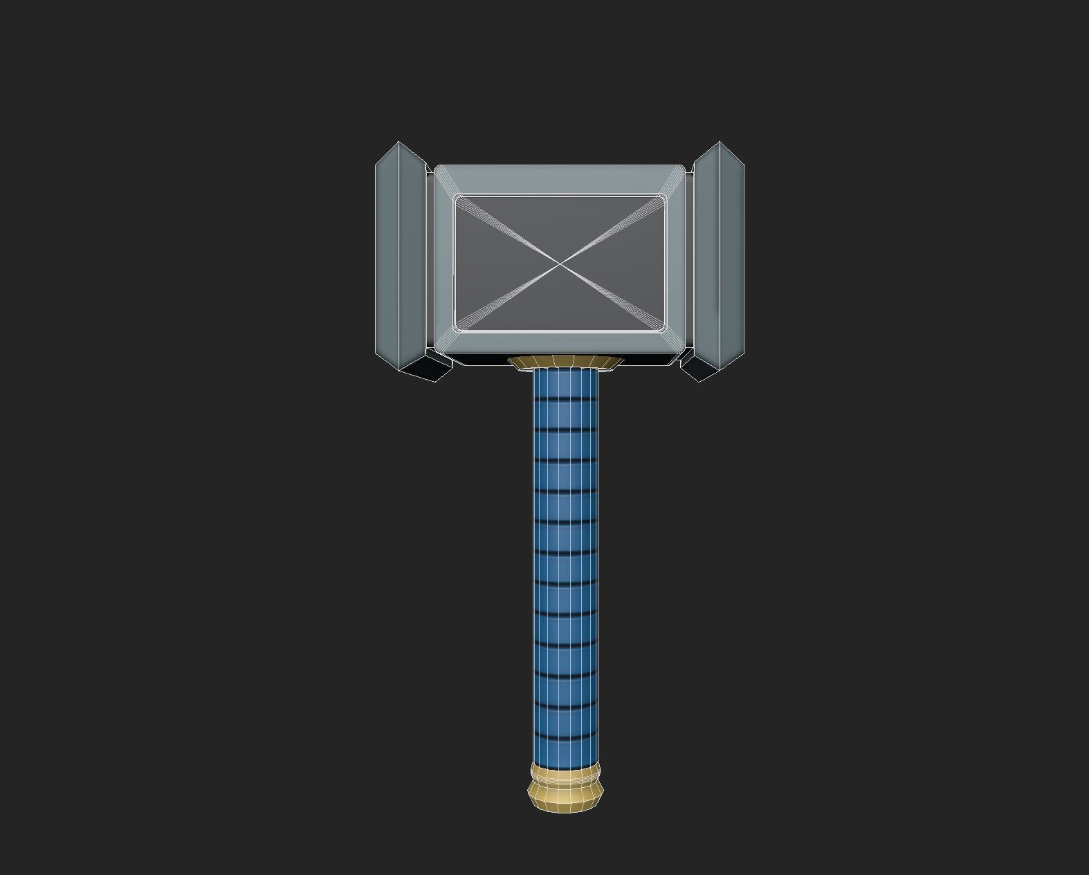 Lowpoly Stylized Hammer Low-poly 3D model_4