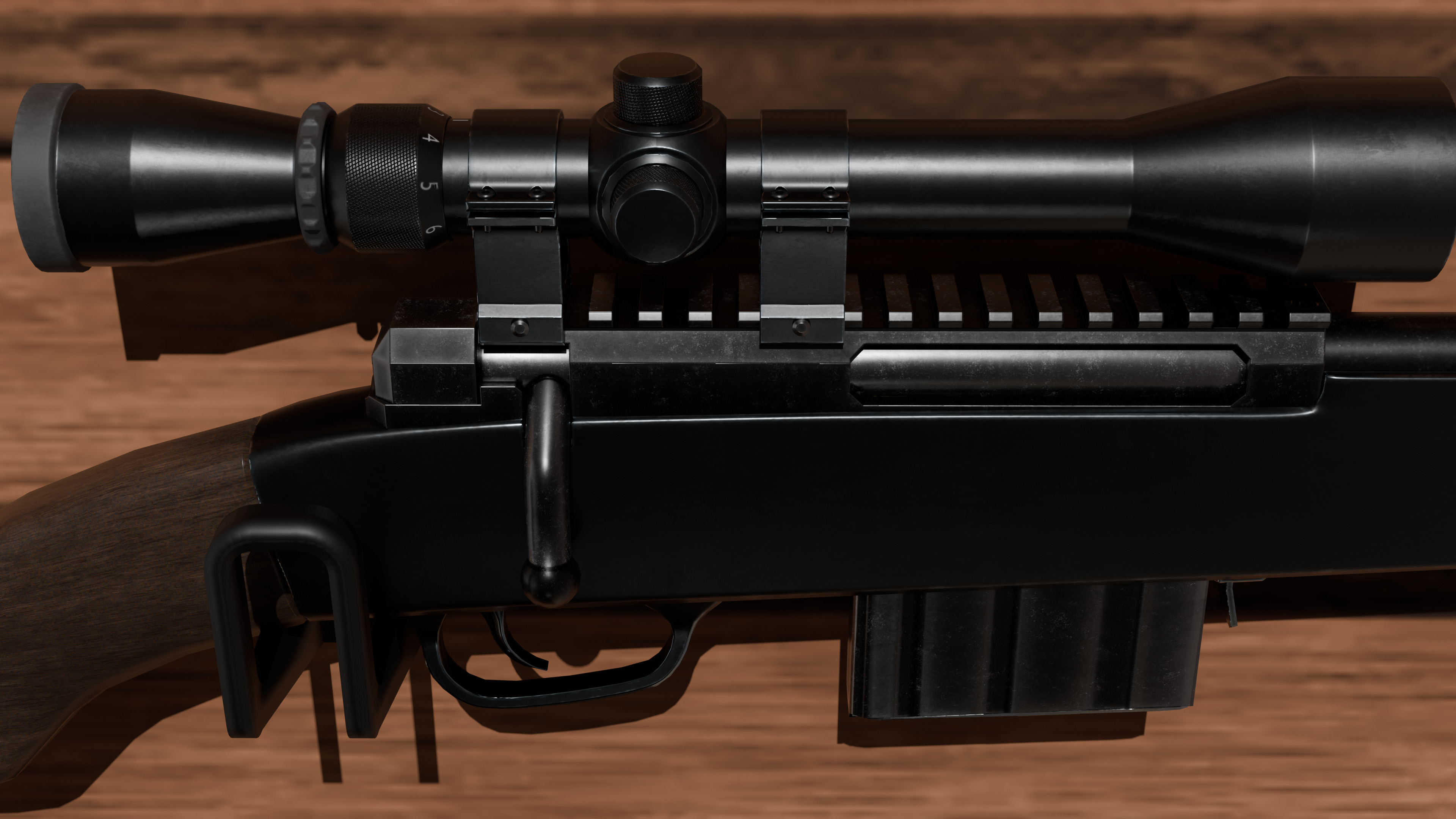 detail low poly weapon pack shotgun sniper m4 g19 dEgle Low-poly 3D model_56