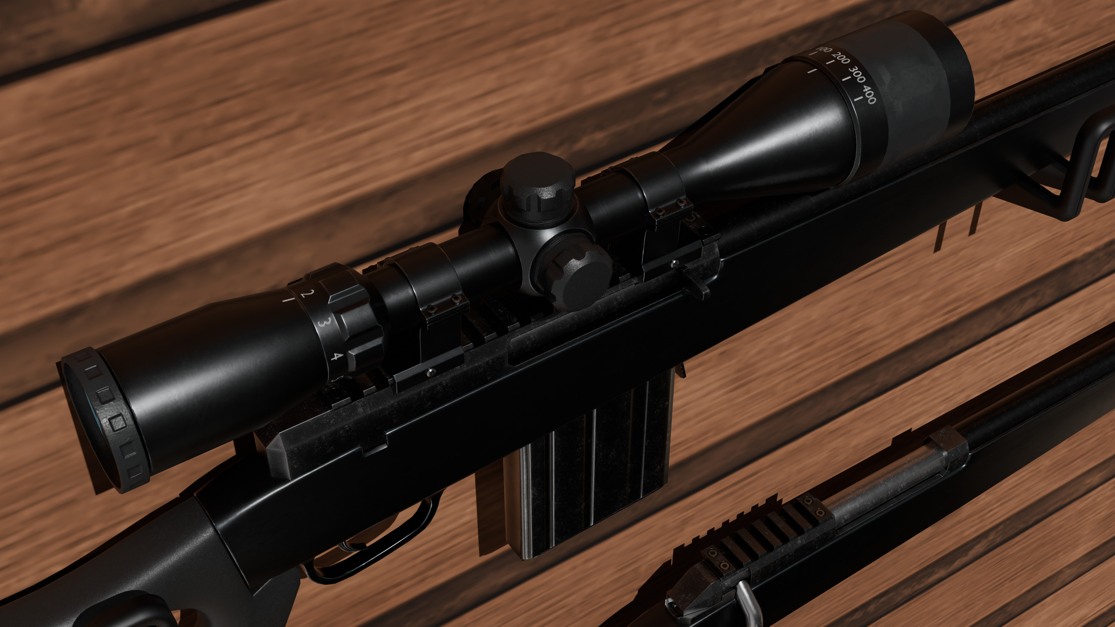 detail low poly weapon pack shotgun sniper m4 g19 dEgle Low-poly 3D model_53