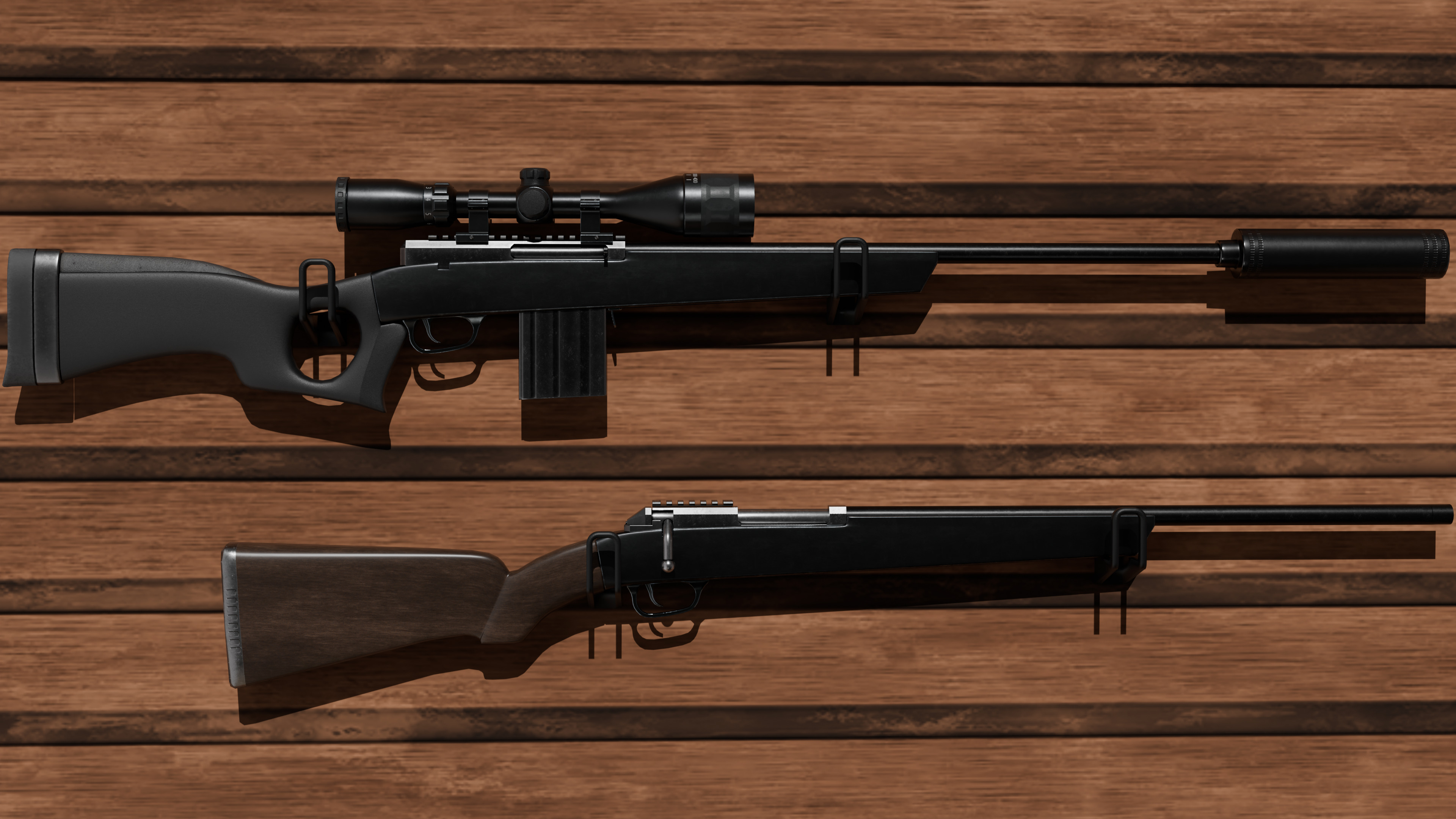 detail low poly weapon pack shotgun sniper m4 g19 dEgle Low-poly 3D model_55