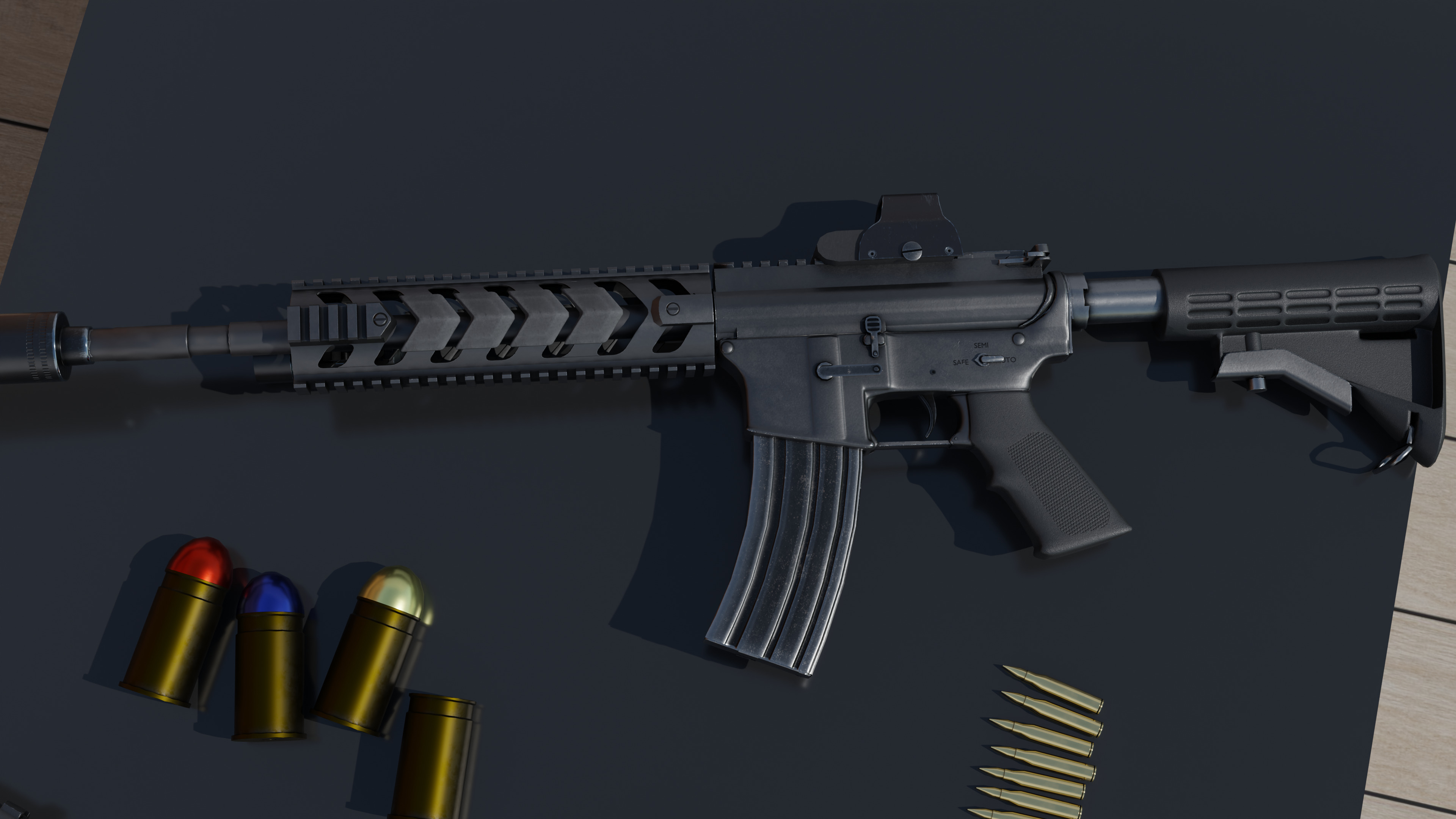 detail low poly weapon pack shotgun sniper m4 g19 dEgle Low-poly 3D model_16