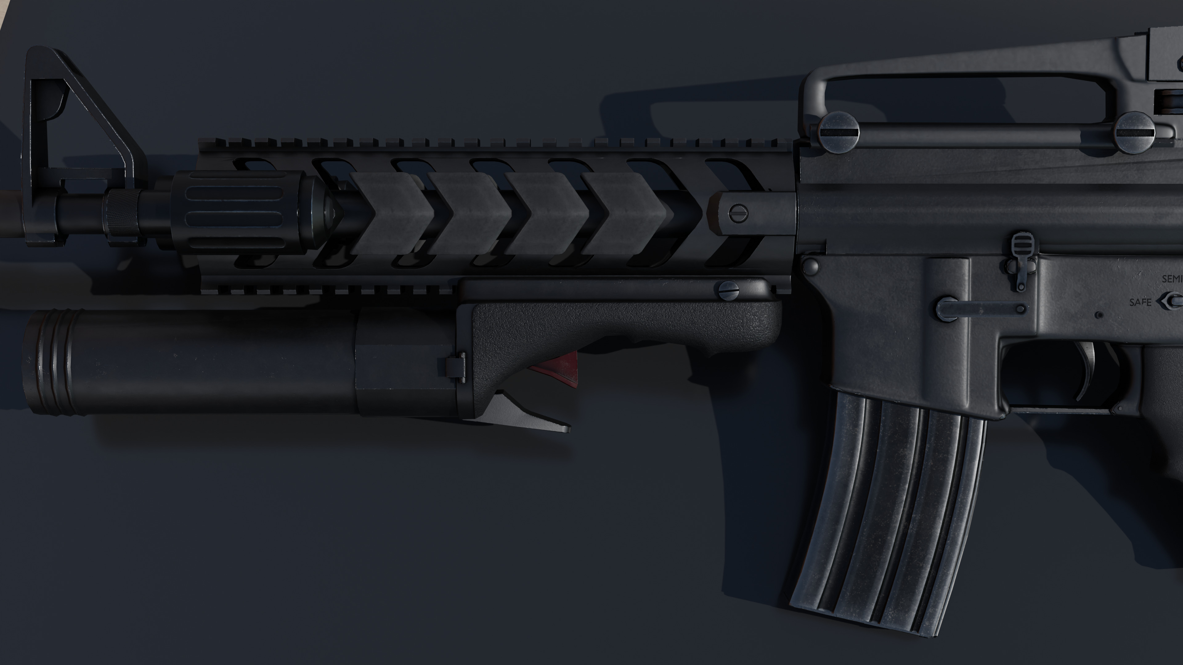 detail low poly weapon pack shotgun sniper m4 g19 dEgle Low-poly 3D model_29