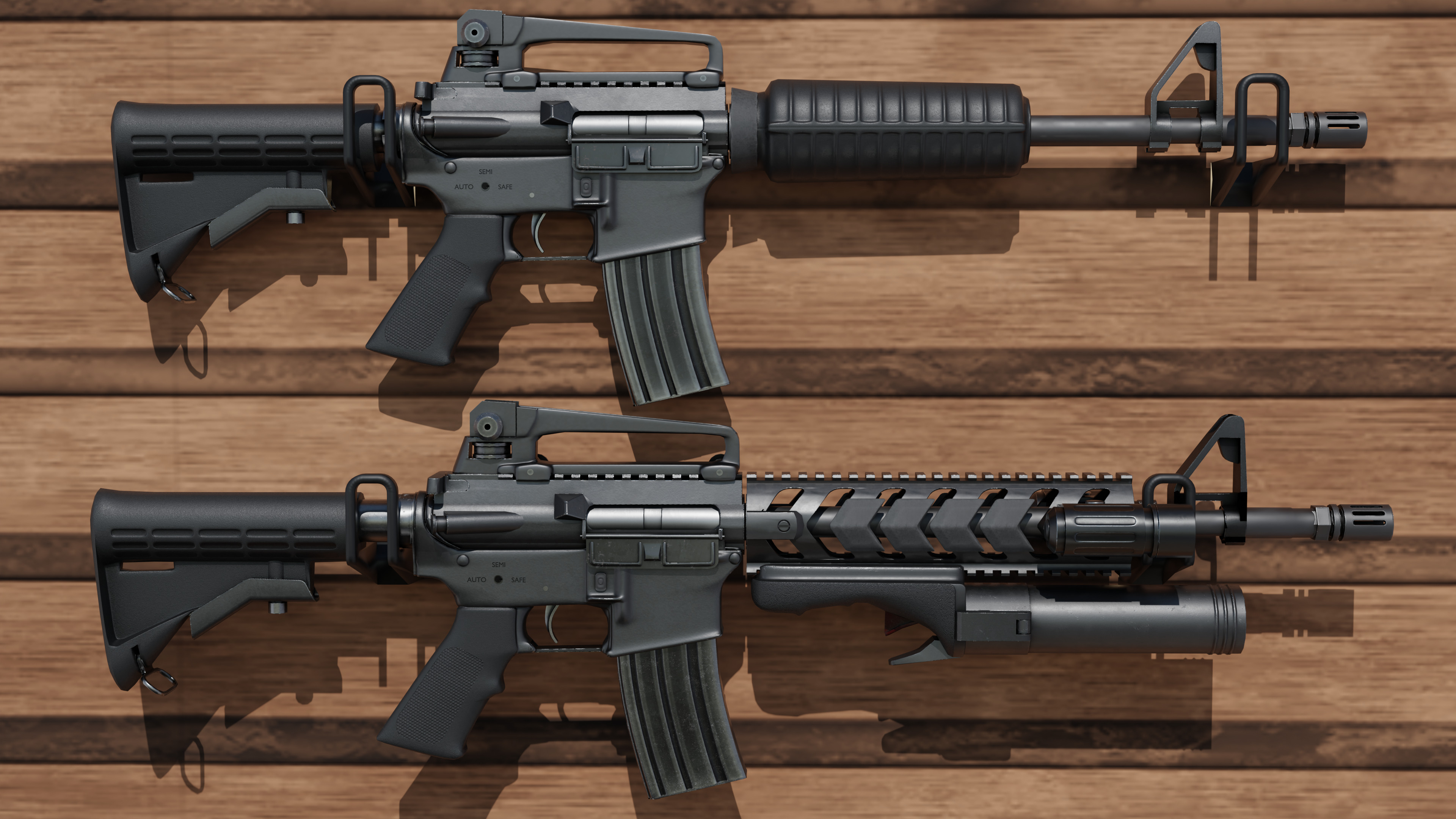 detail low poly weapon pack shotgun sniper m4 g19 dEgle Low-poly 3D model_24