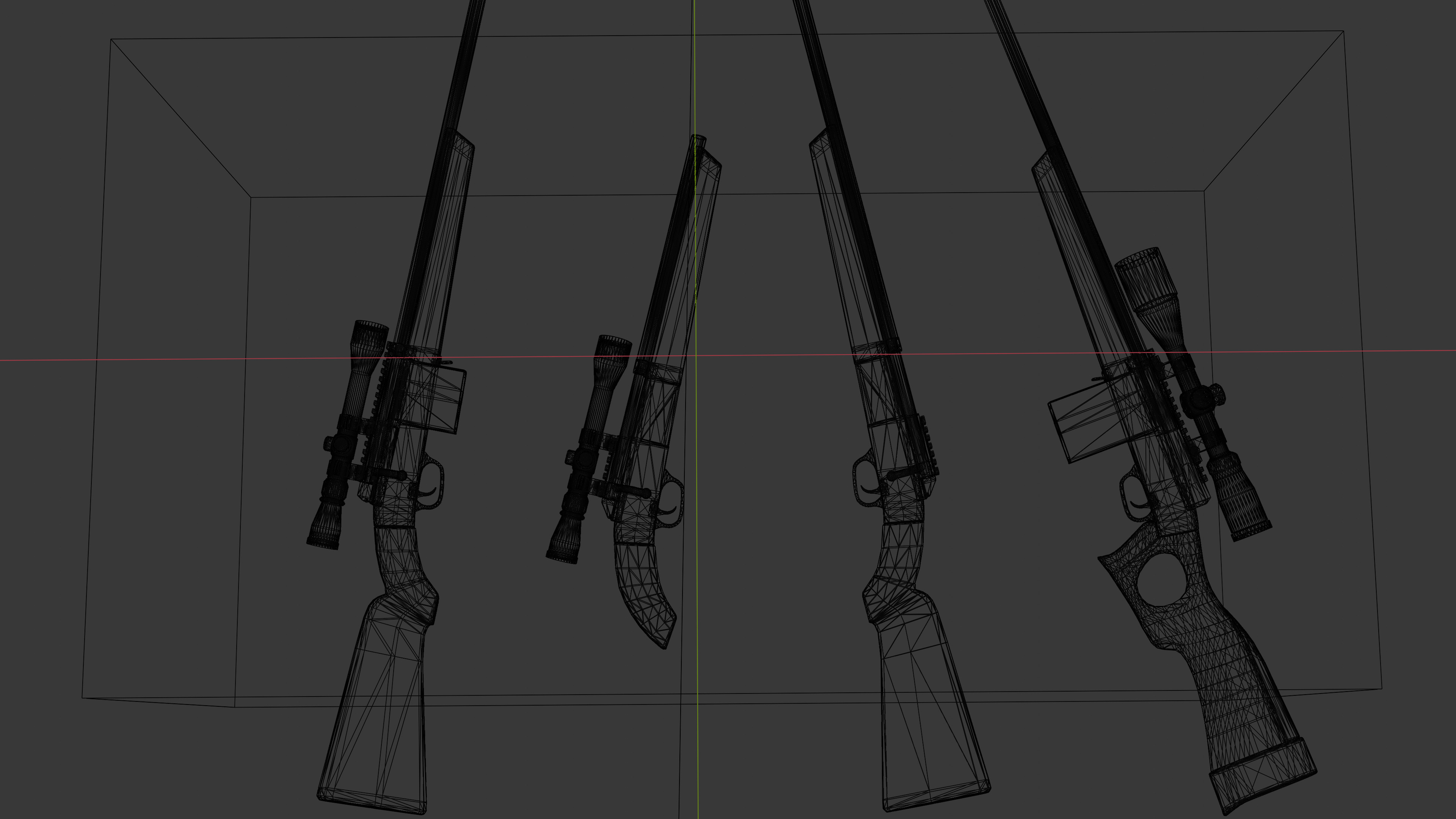 detail low poly weapon pack shotgun sniper m4 g19 dEgle Low-poly 3D model_44