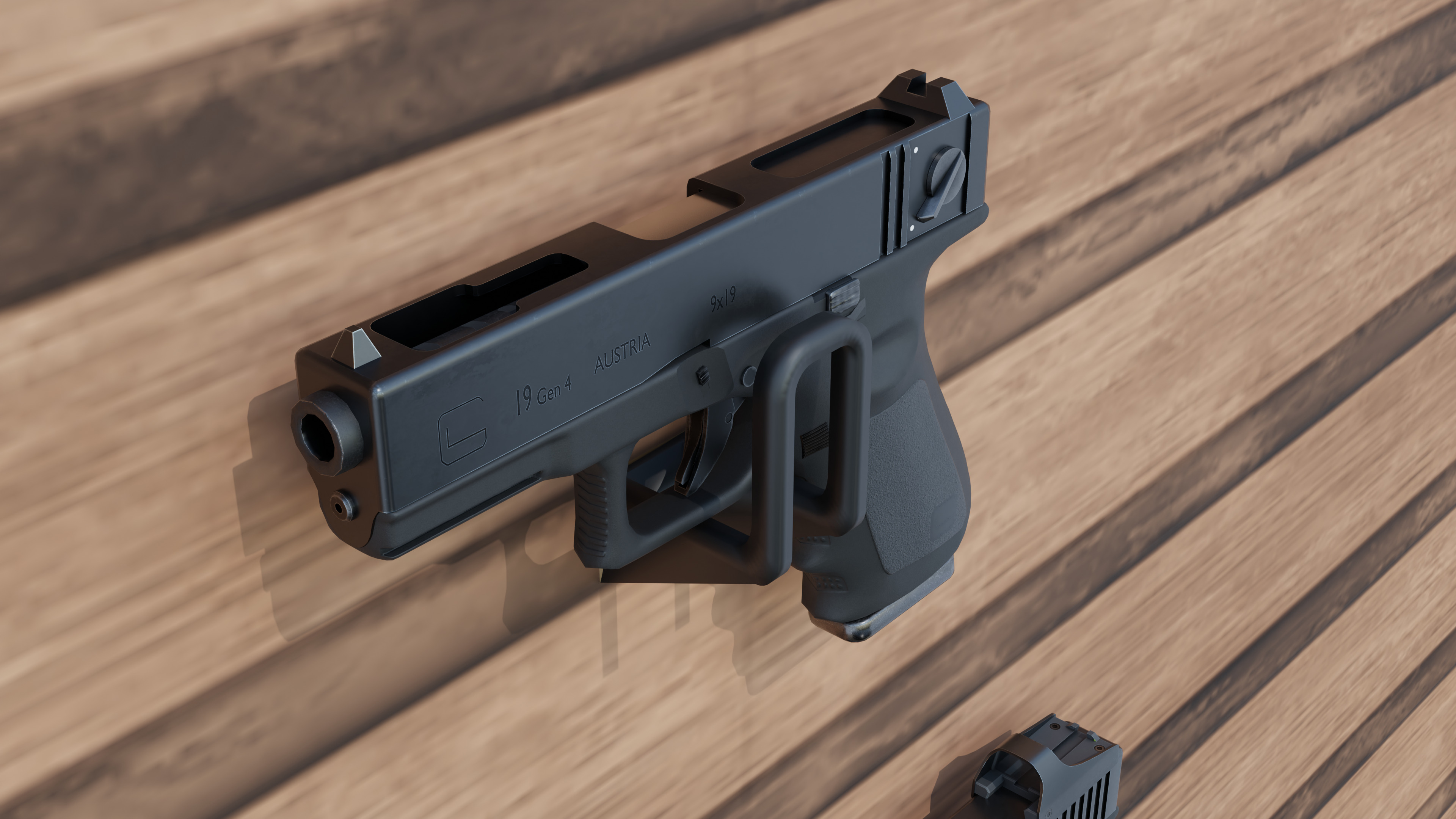 detail low poly weapon pack shotgun sniper m4 g19 dEgle Low-poly 3D model_10