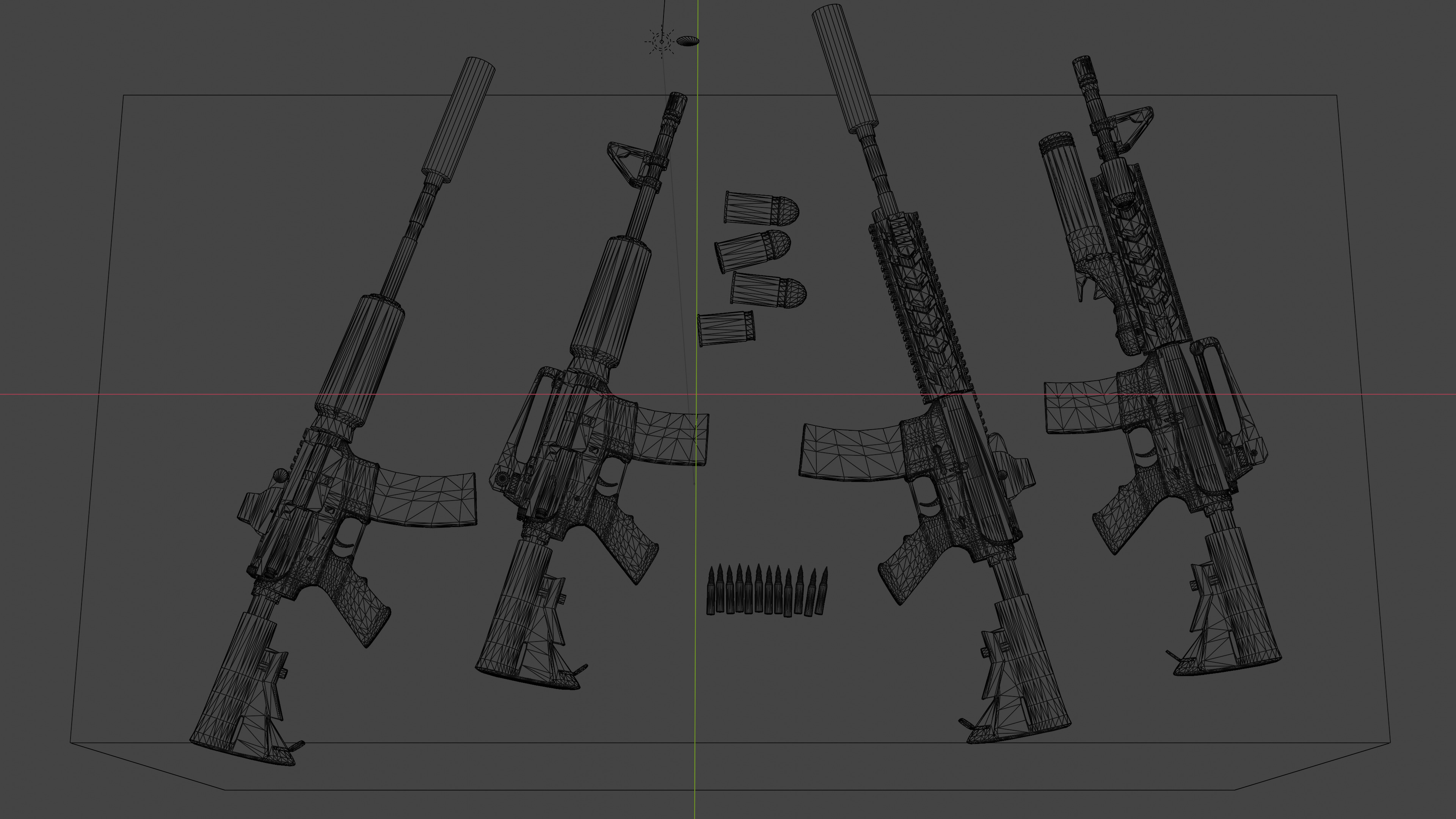 detail low poly weapon pack shotgun sniper m4 g19 dEgle Low-poly 3D model_15