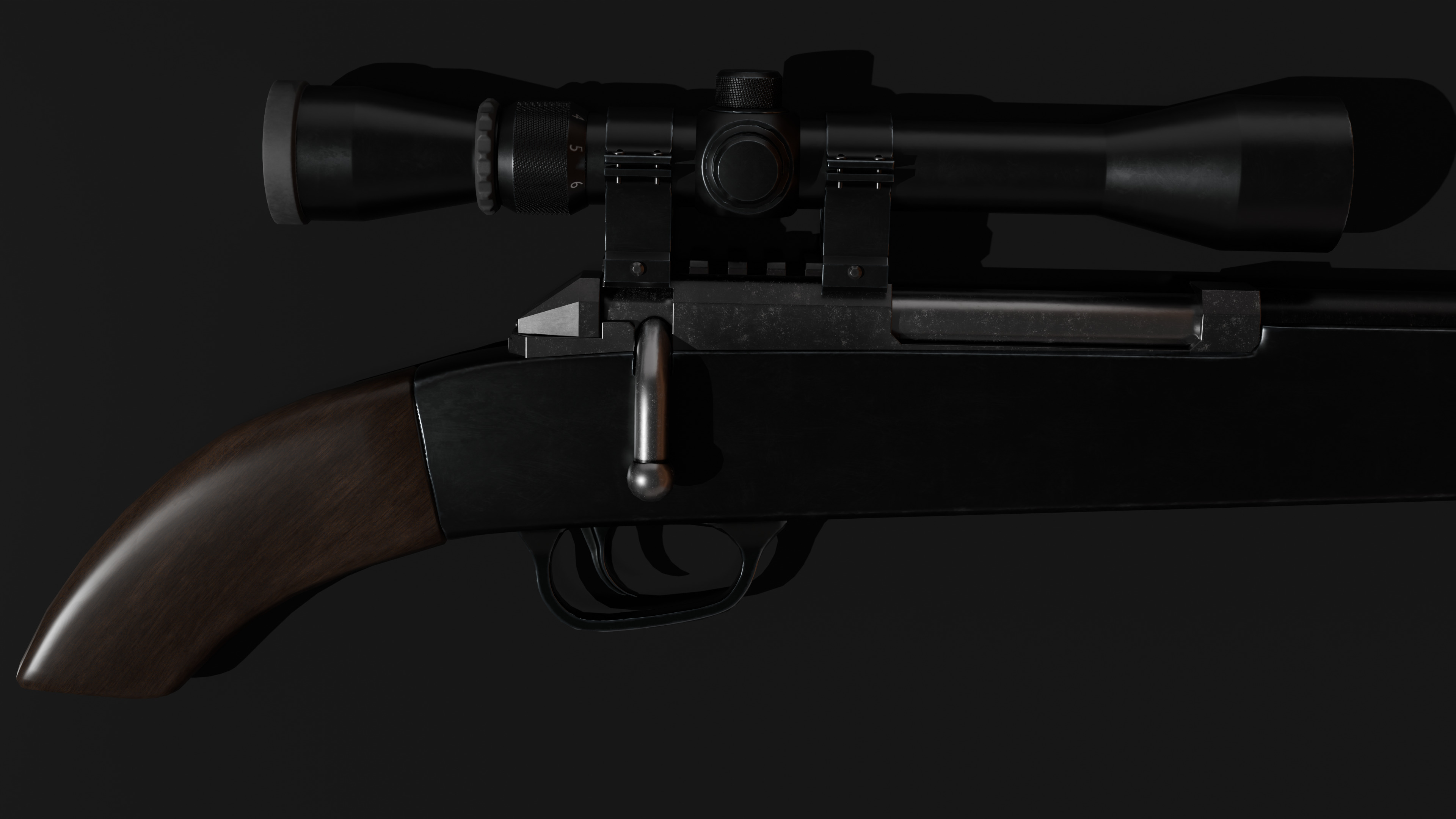 detail low poly weapon pack shotgun sniper m4 g19 dEgle Low-poly 3D model_46