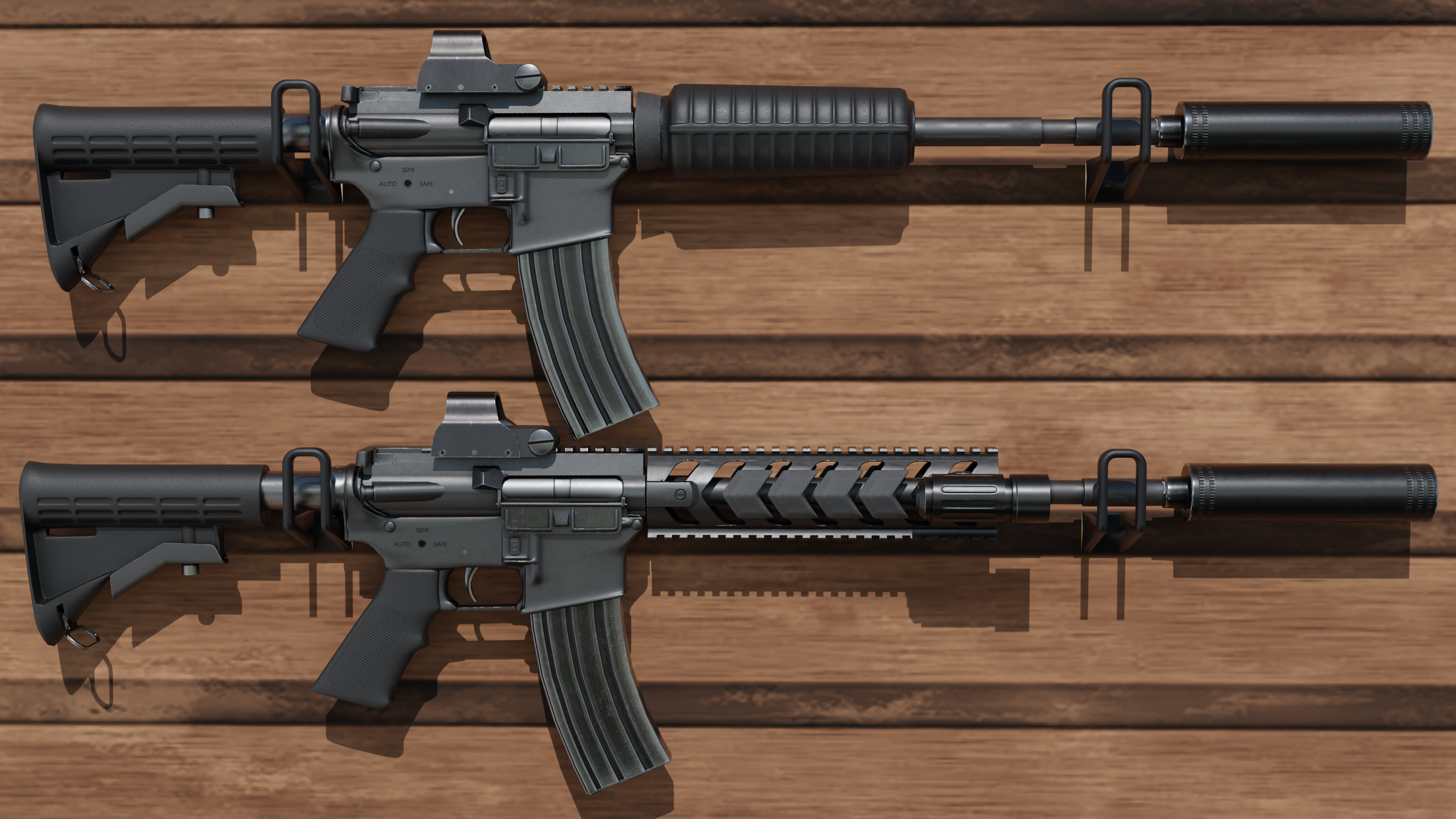 detail low poly weapon pack shotgun sniper m4 g19 dEgle Low-poly 3D model_26