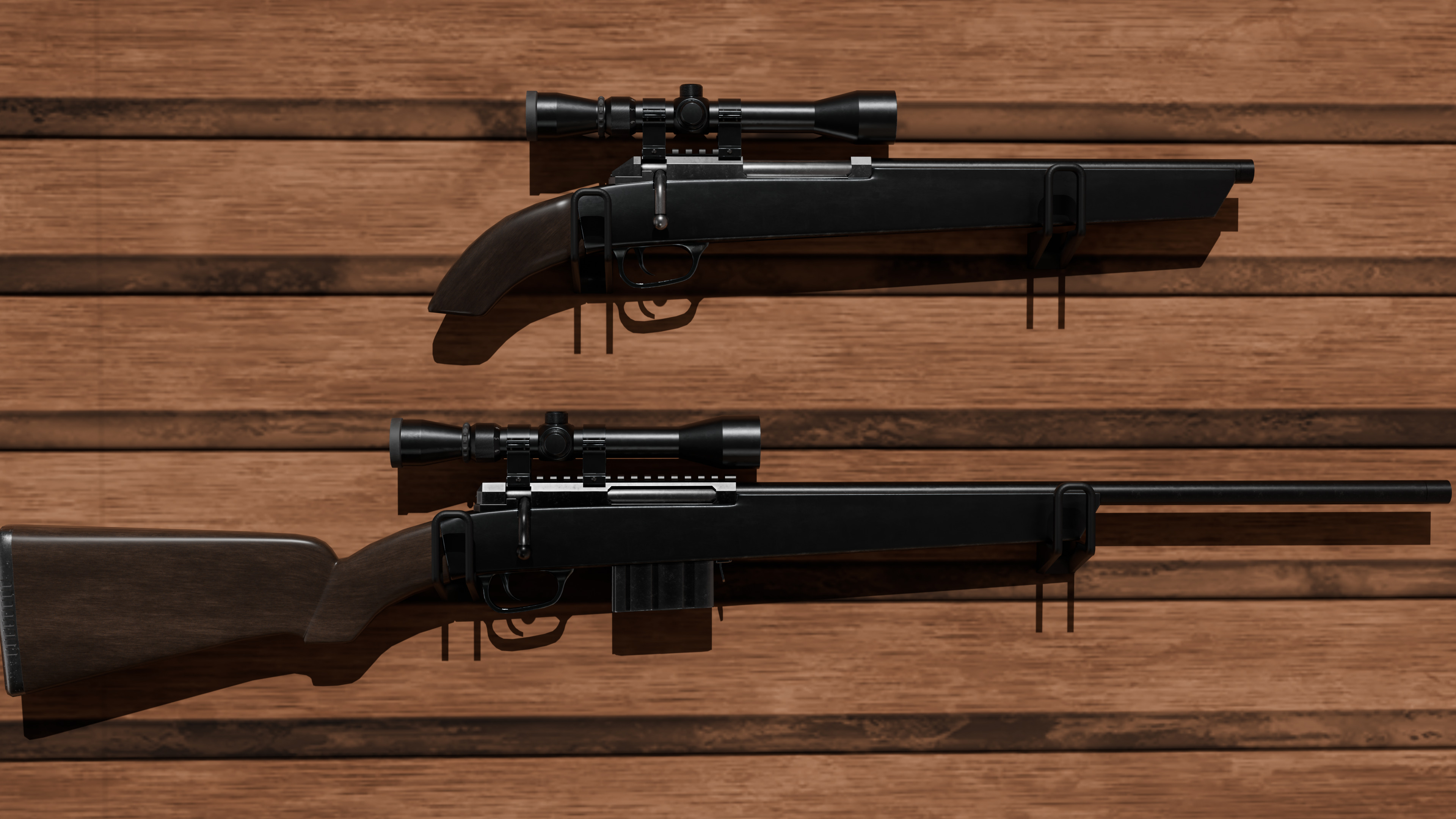 detail low poly weapon pack shotgun sniper m4 g19 dEgle Low-poly 3D model_50