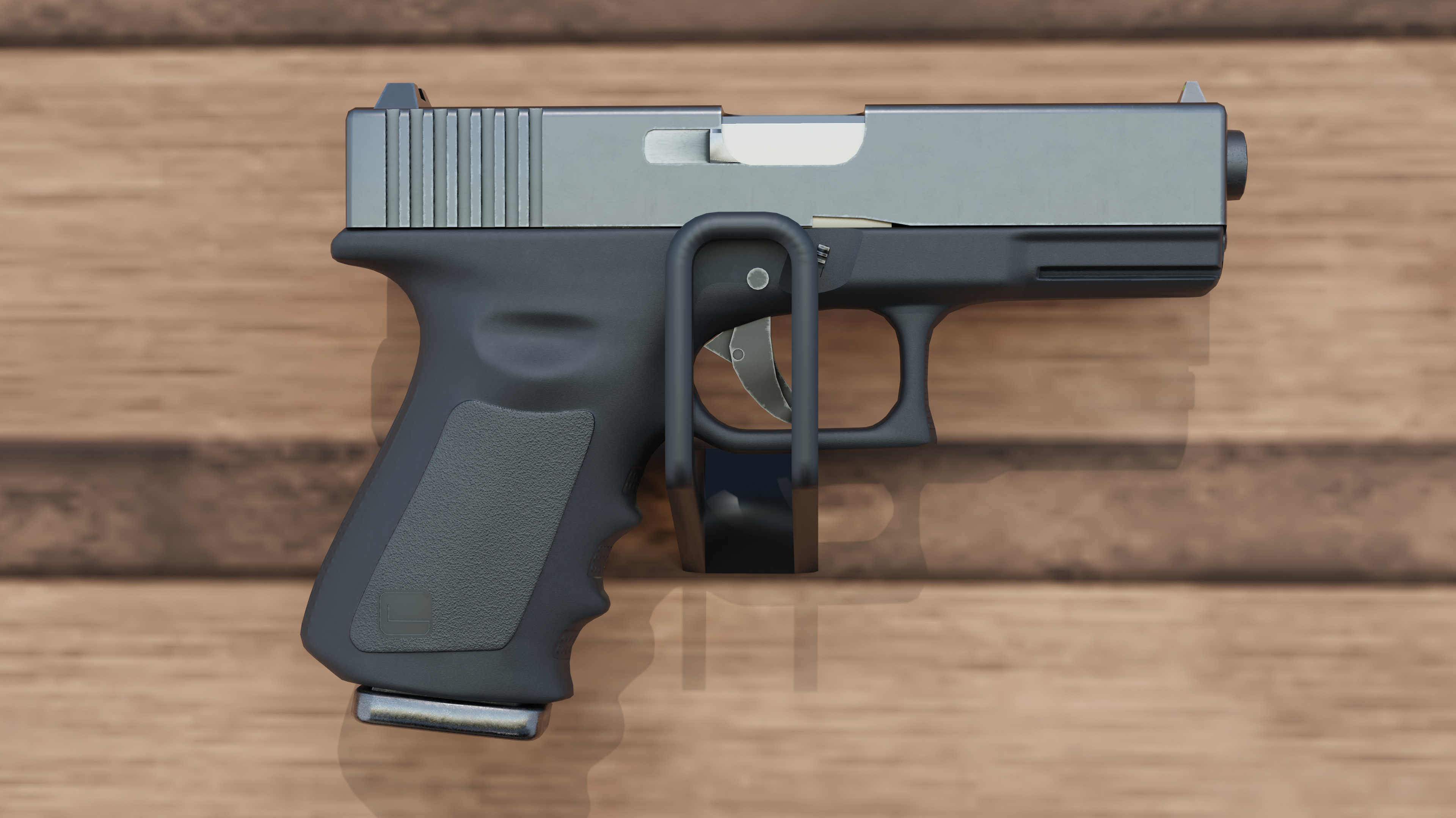 detail low poly weapon pack shotgun sniper m4 g19 dEgle Low-poly 3D model_5