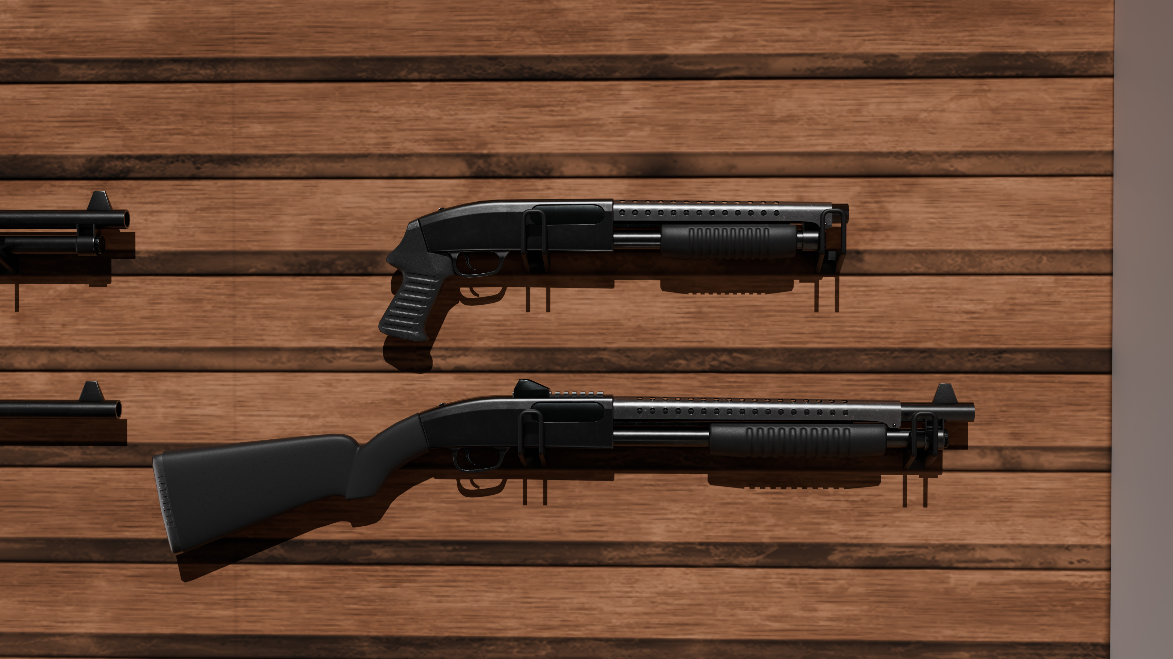 detail low poly weapon pack shotgun sniper m4 g19 dEgle Low-poly 3D model_38