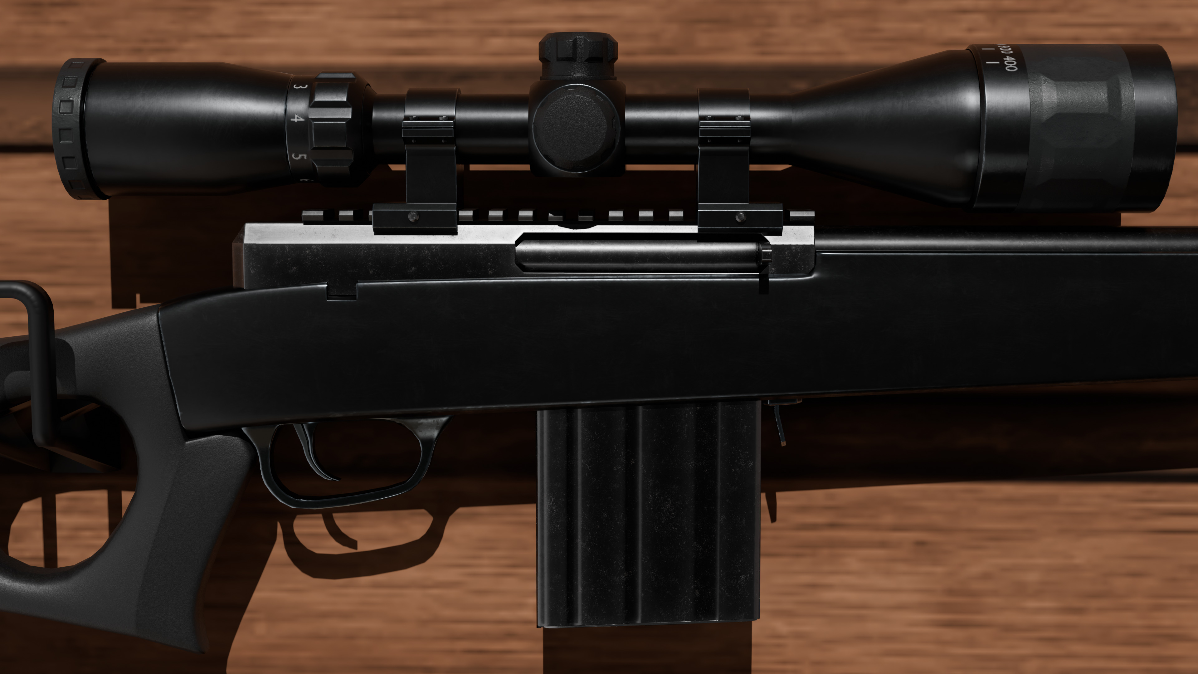 detail low poly weapon pack shotgun sniper m4 g19 dEgle Low-poly 3D model_54