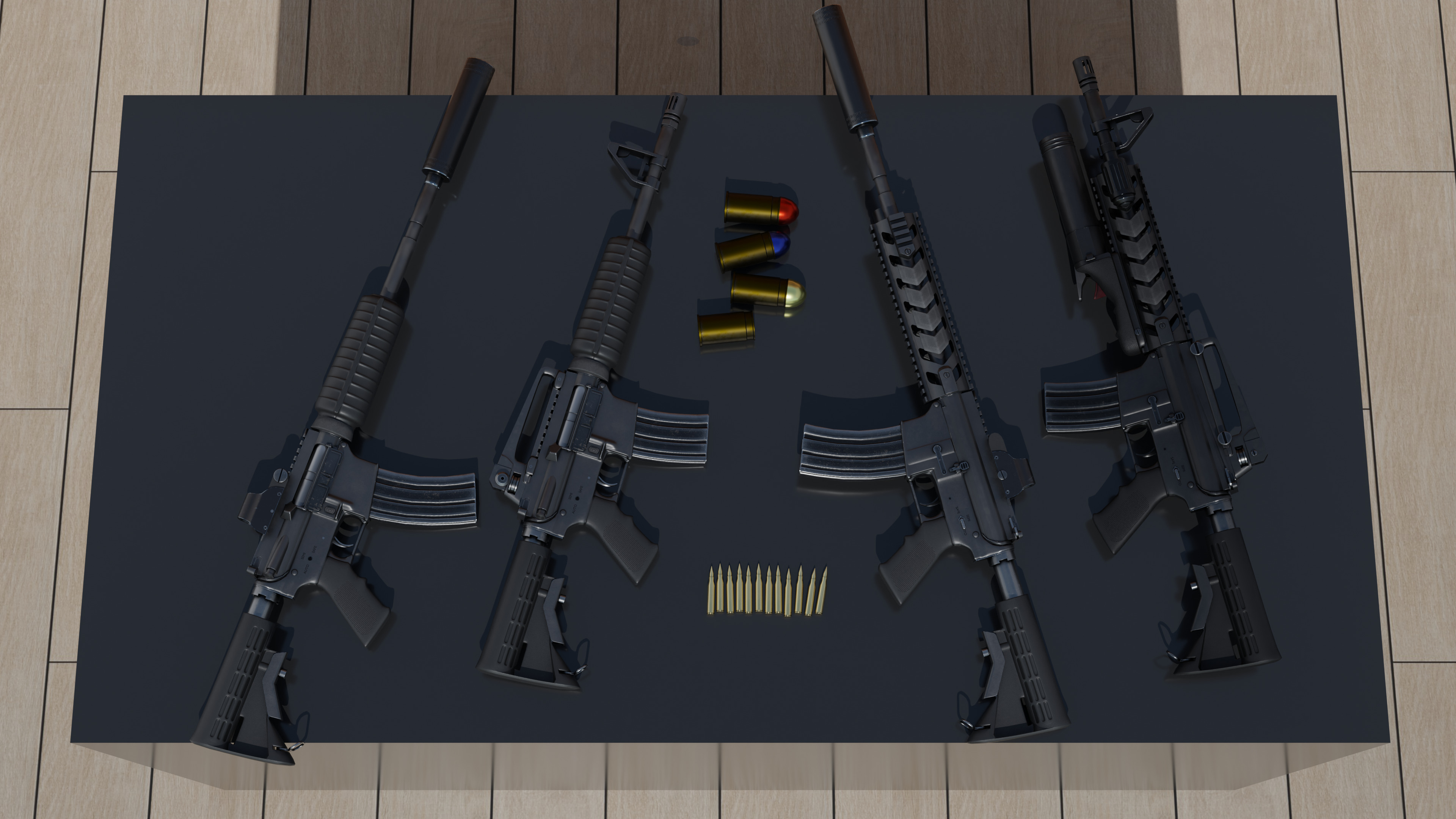 detail low poly weapon pack shotgun sniper m4 g19 dEgle Low-poly 3D model_17