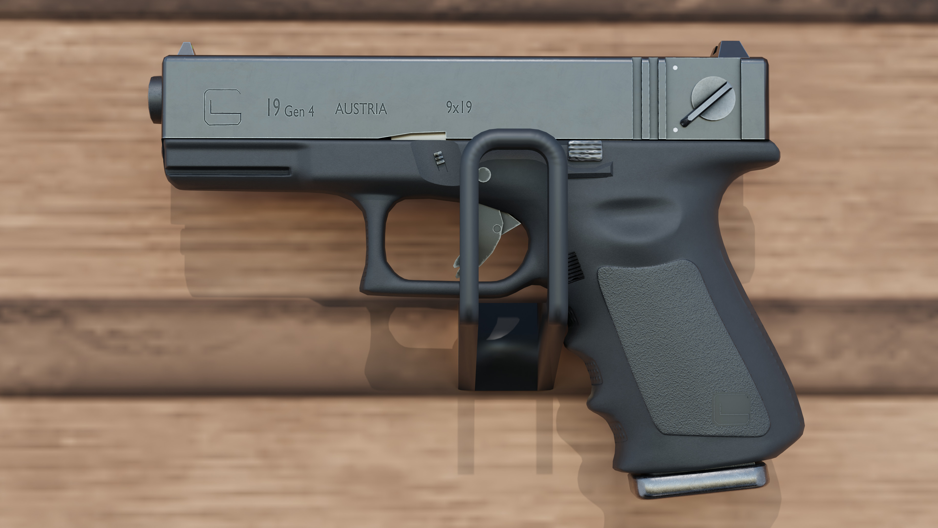 detail low poly weapon pack shotgun sniper m4 g19 dEgle Low-poly 3D model_11