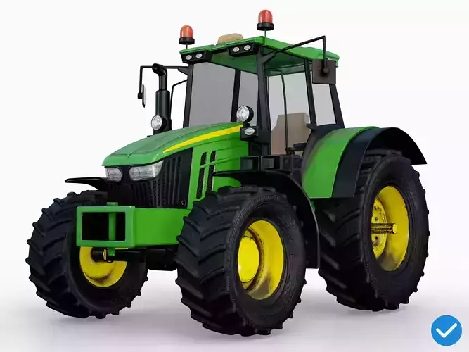 Modern Heavy Agriculture Tractor Green PBR