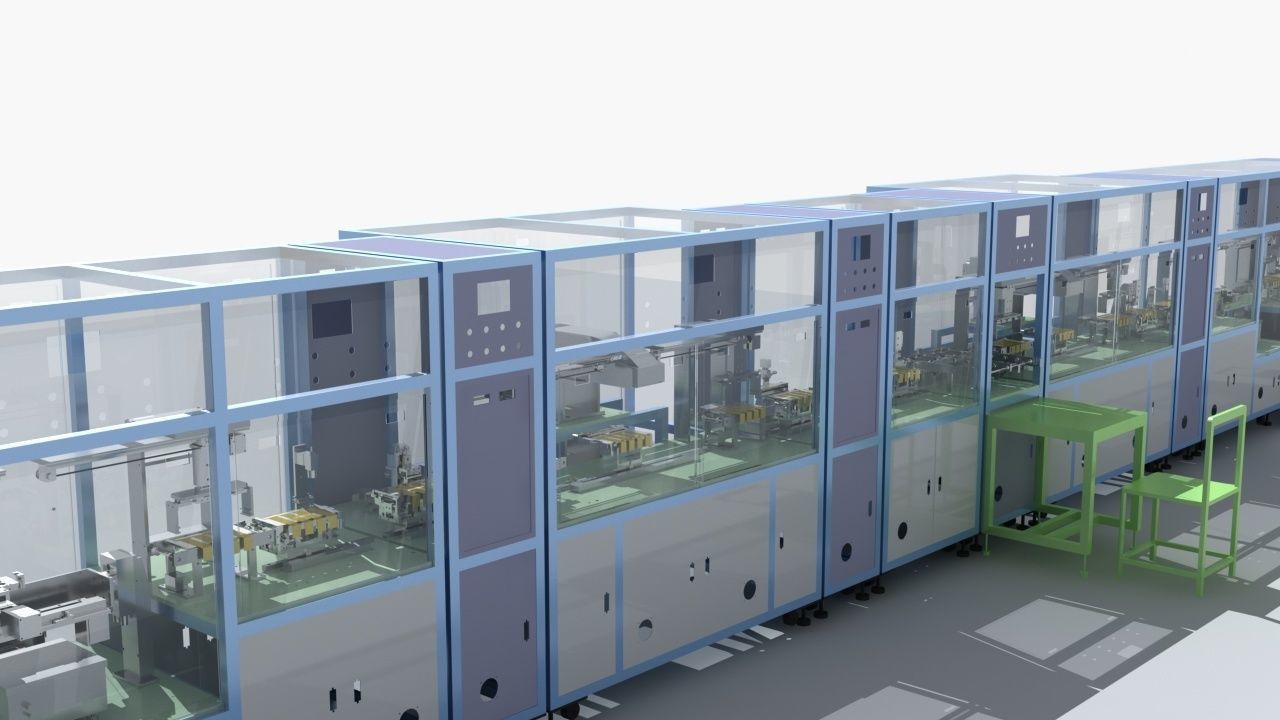 Industrial Equipment 19-Automatic Processing Production Line 3D model_11