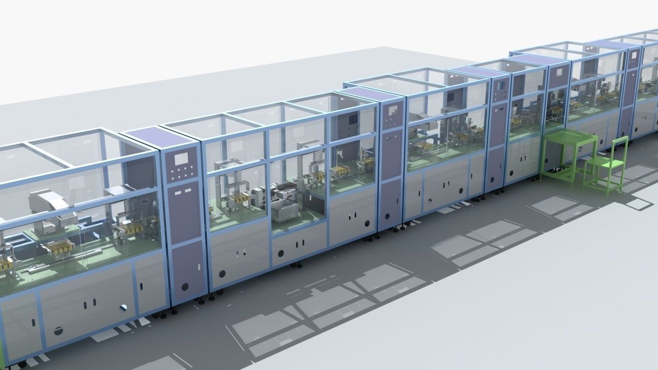 Industrial Equipment 19-Automatic Processing Production Line 3D model_7