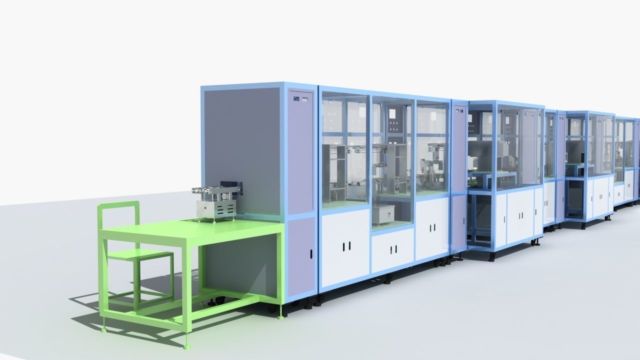 Industrial Equipment 19-Automatic Processing Production Line 3D model_9