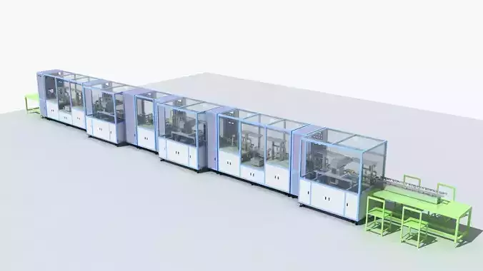 Industrial Equipment 19-Automatic Processing Production Line 3D model