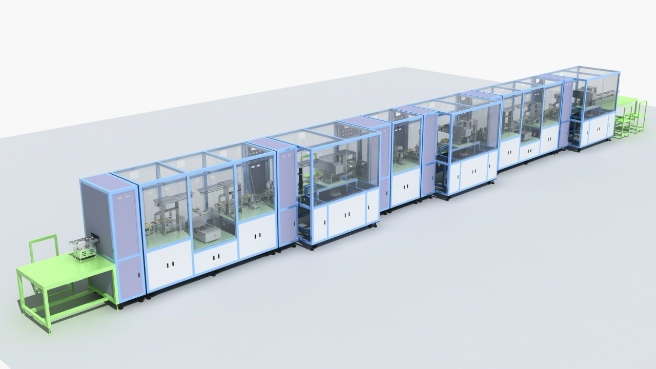 Industrial Equipment 19-Automatic Processing Production Line 3D model_1