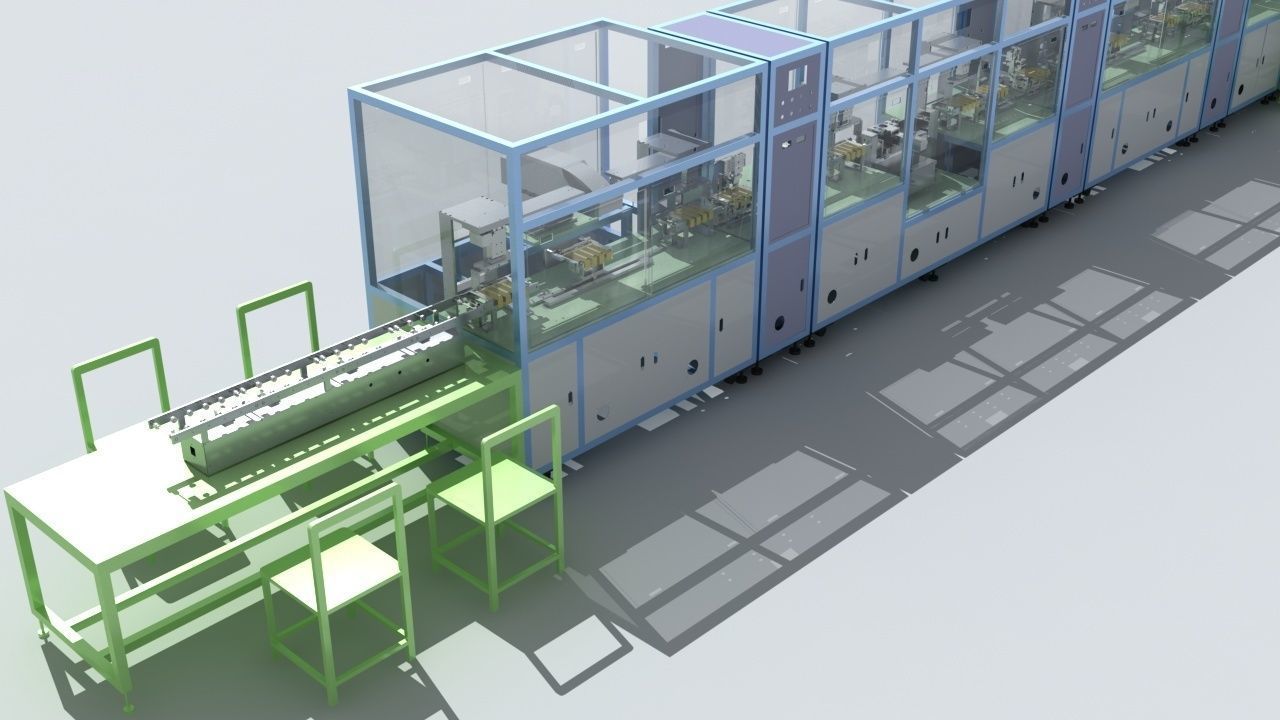Industrial Equipment 19-Automatic Processing Production Line 3D model_6