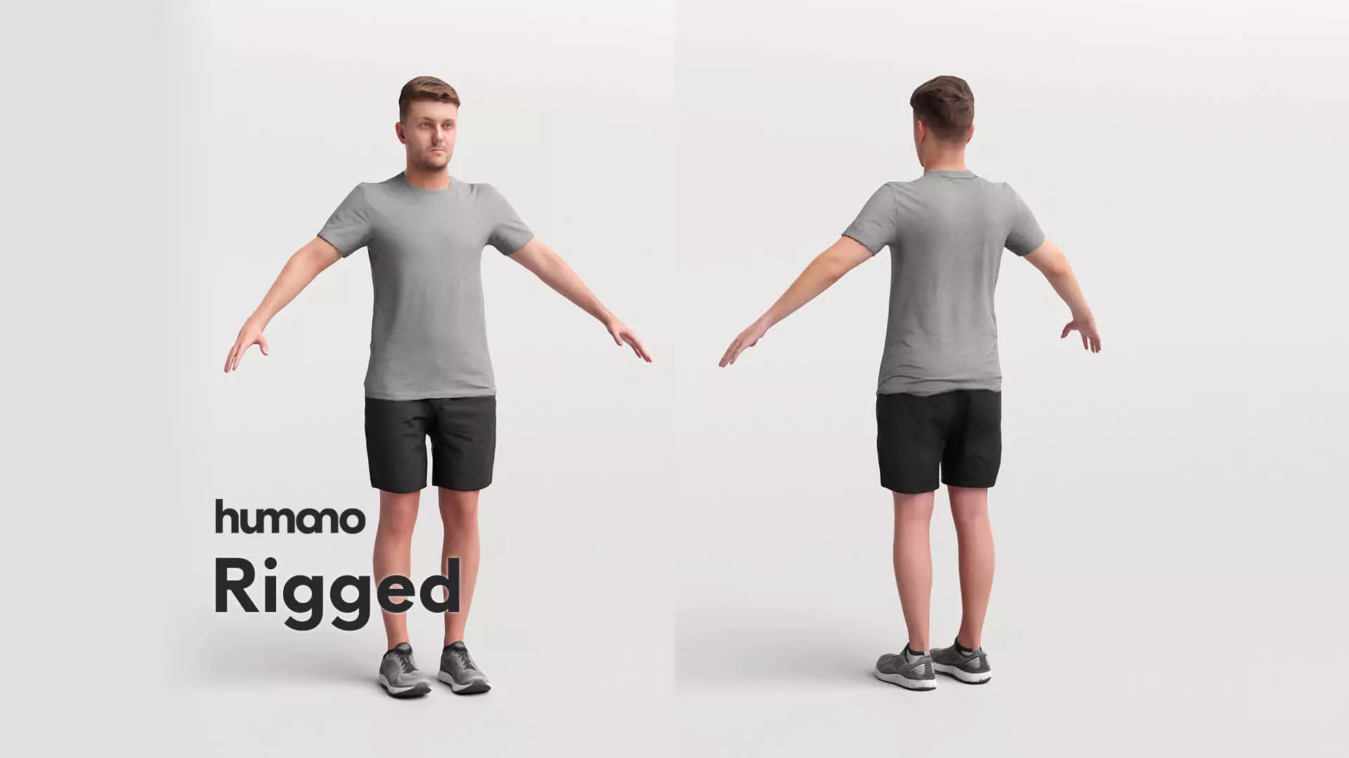 Rigged sport man - sport fitness jogging - 034-1869 3D model