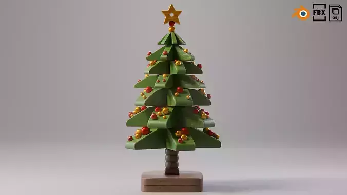 Painted wooden christmas tree 03