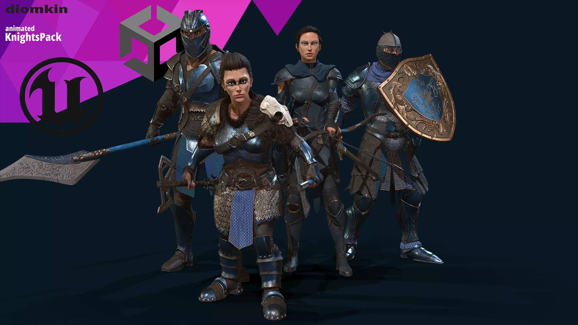 KnightsPack Low-poly 3D model_0